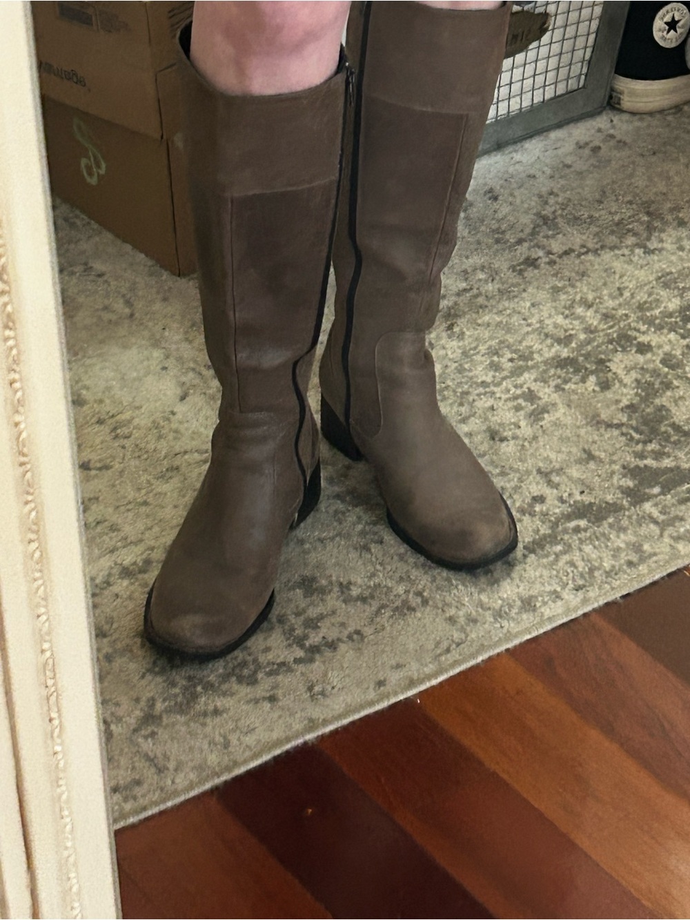 Born Women’s Tall Taupe Leather Riding Boots 8.5